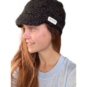 Dakine Crochet Chunky Knit Black Cap Hat Snow Ski One Size